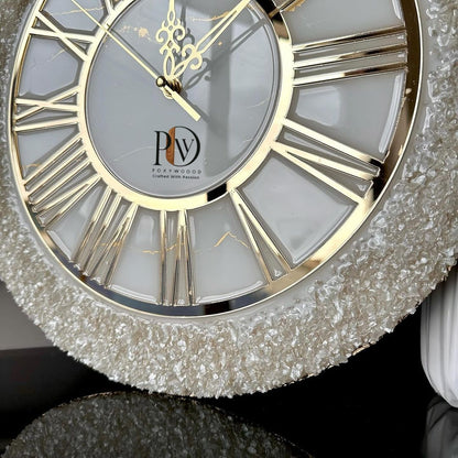 Champagne Crystal Luxury Resin Wall Clock