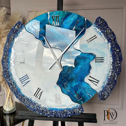 Deep ocean effect Epoxy Resin Wall Timekeeper