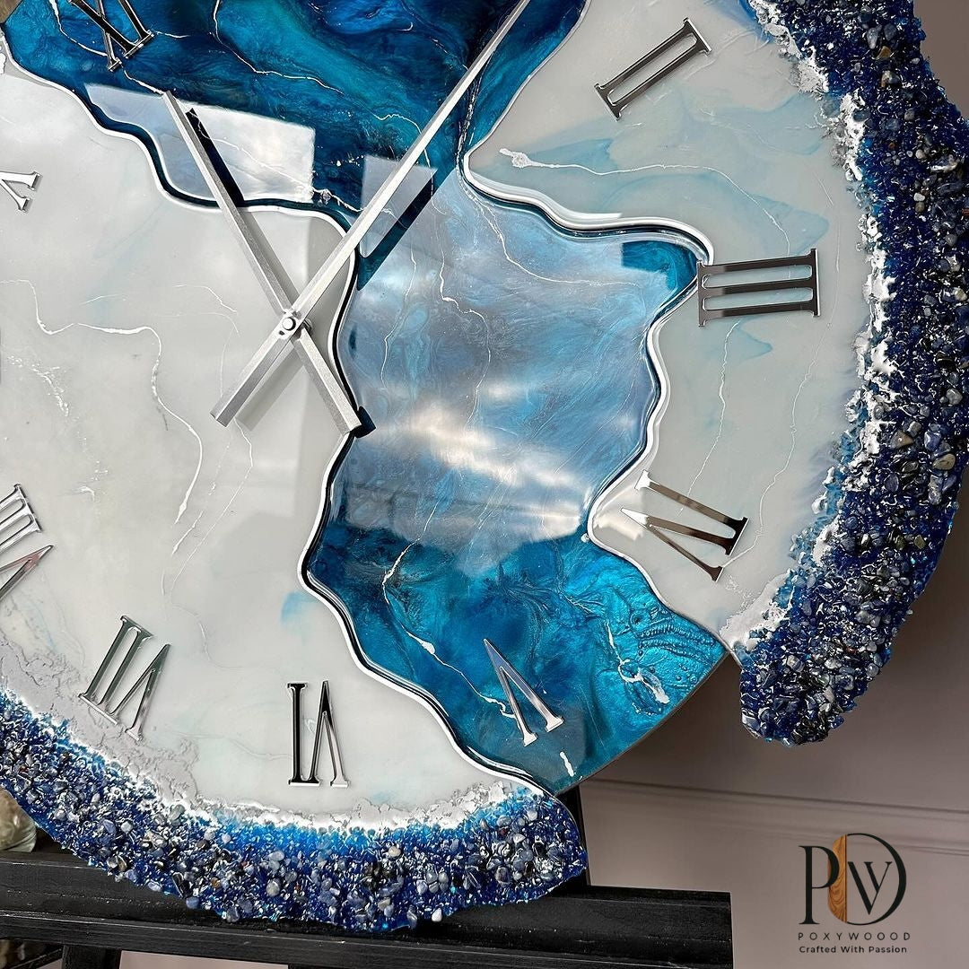 Deep ocean effect Epoxy Resin Wall Timekeeper