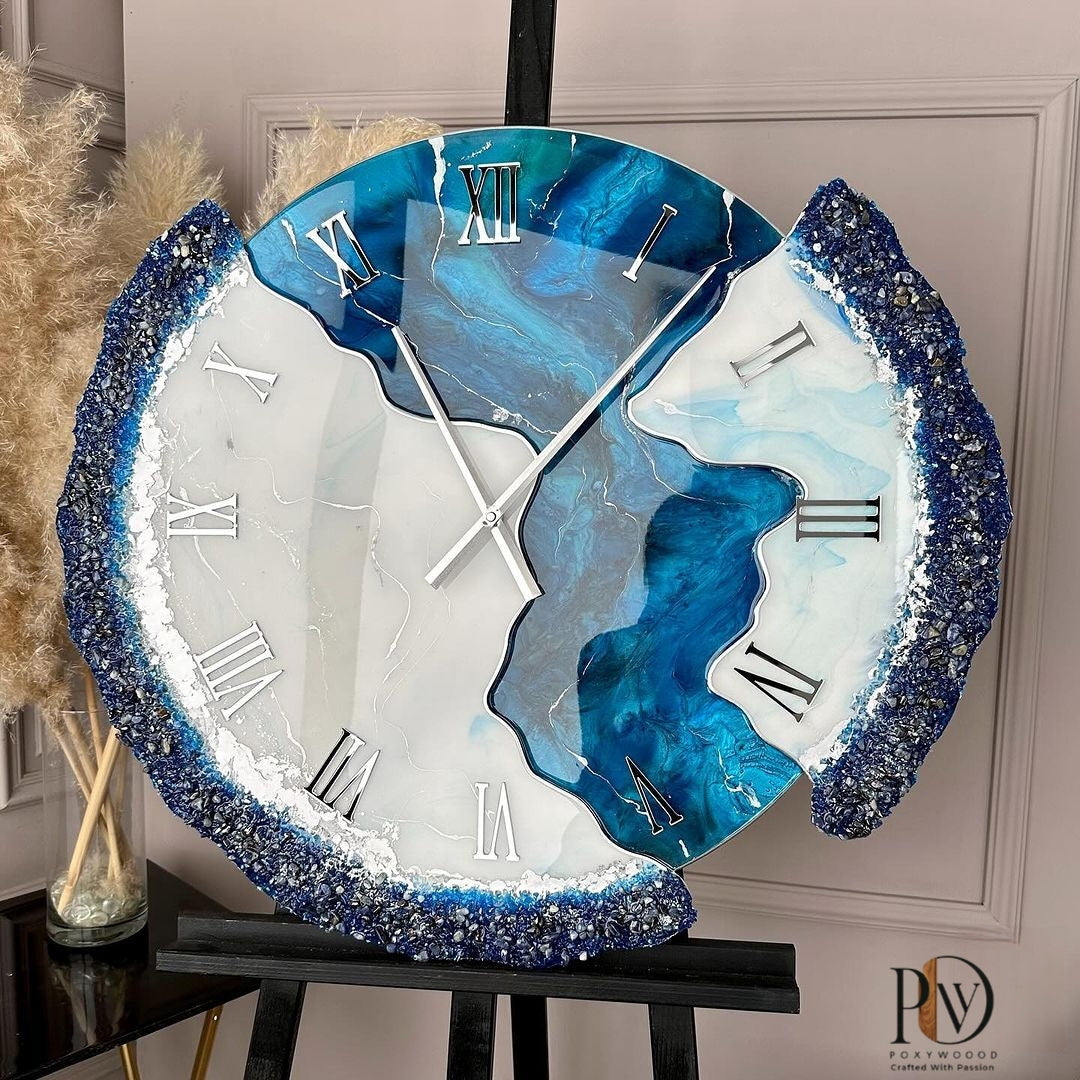 Deep ocean effect Epoxy Resin Wall Timekeeper