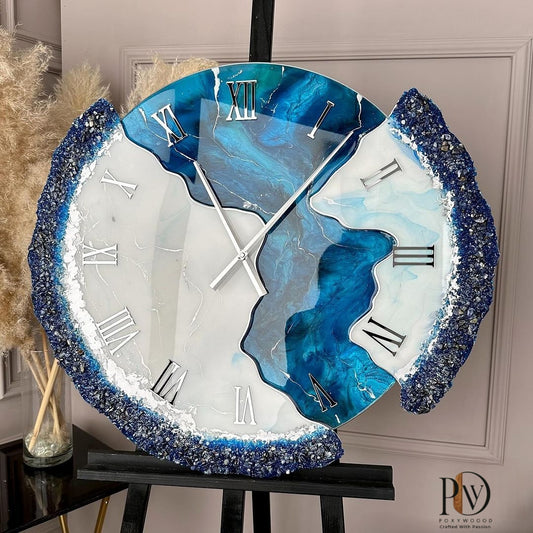 Deep ocean effect Epoxy Resin Wall Timekeeper
