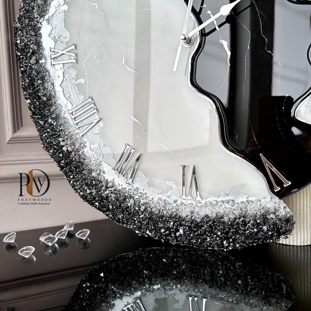 Day and Night Fusion Epoxy Resin Wall Clock