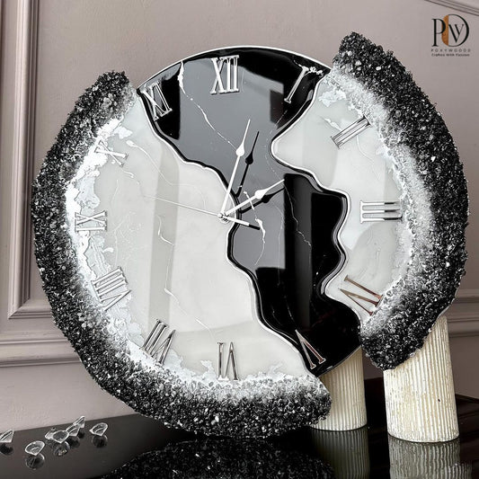 Day and Night Fusion Epoxy Resin Wall Clock