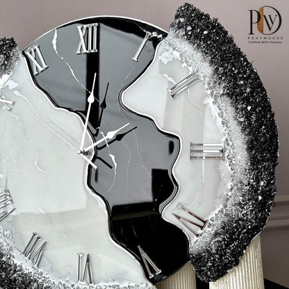 Day and Night Fusion Epoxy Resin Wall Clock