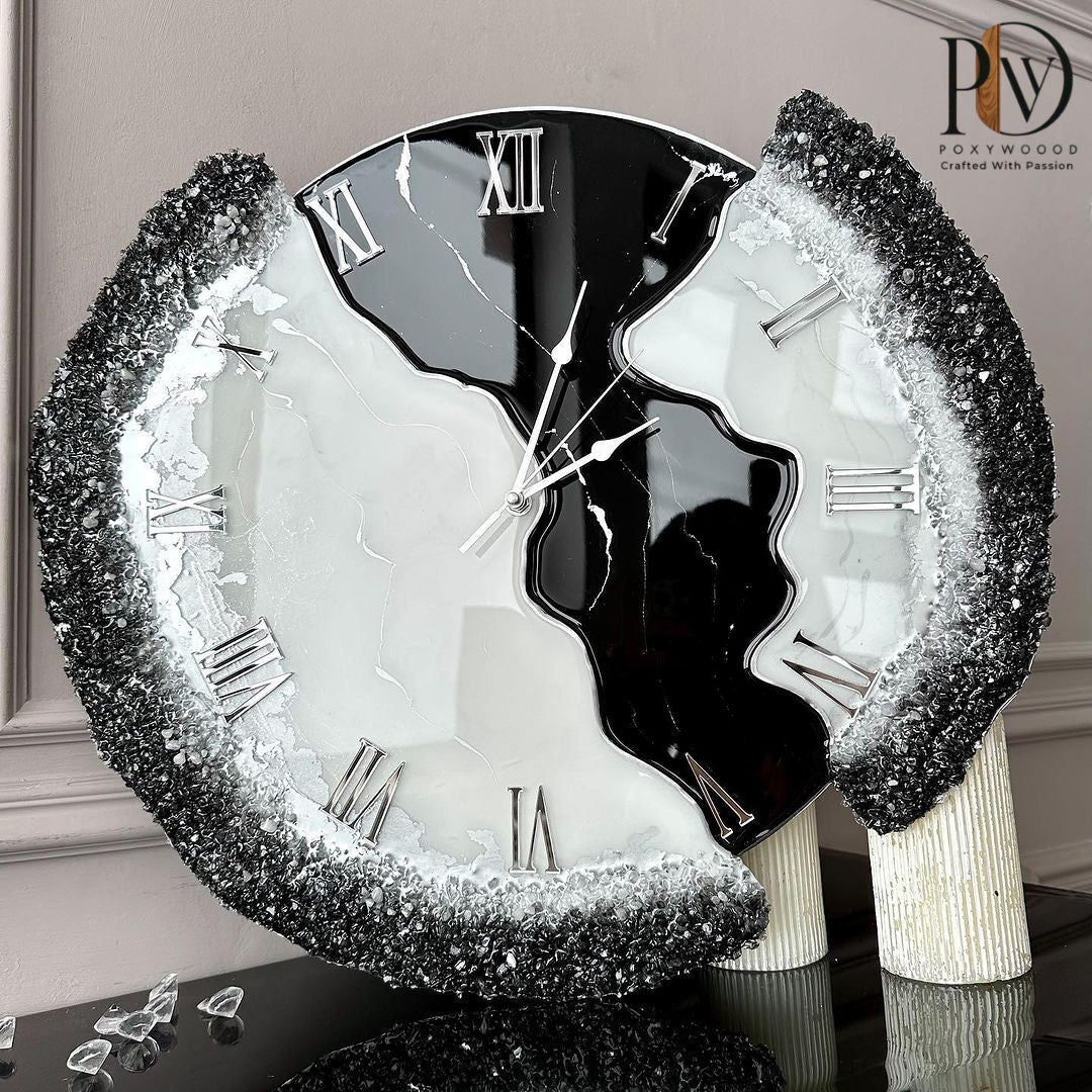 Day and Night Fusion Epoxy Resin Wall Clock