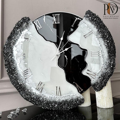 Day and Night Fusion Epoxy Resin Wall Clock