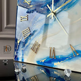 Sapphire Tide Luxury Resin Wall Clock