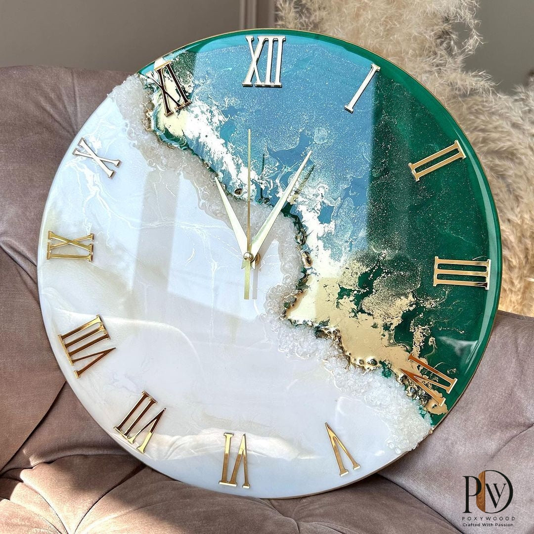 Emerald Coast Luxury Resin Wall Clock