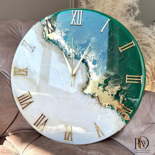 Emerald Coast Luxury Resin Wall Clock
