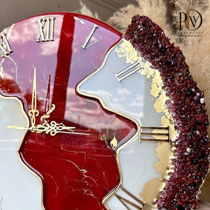 Crimson Royale Luxury Resin Wall Clock
