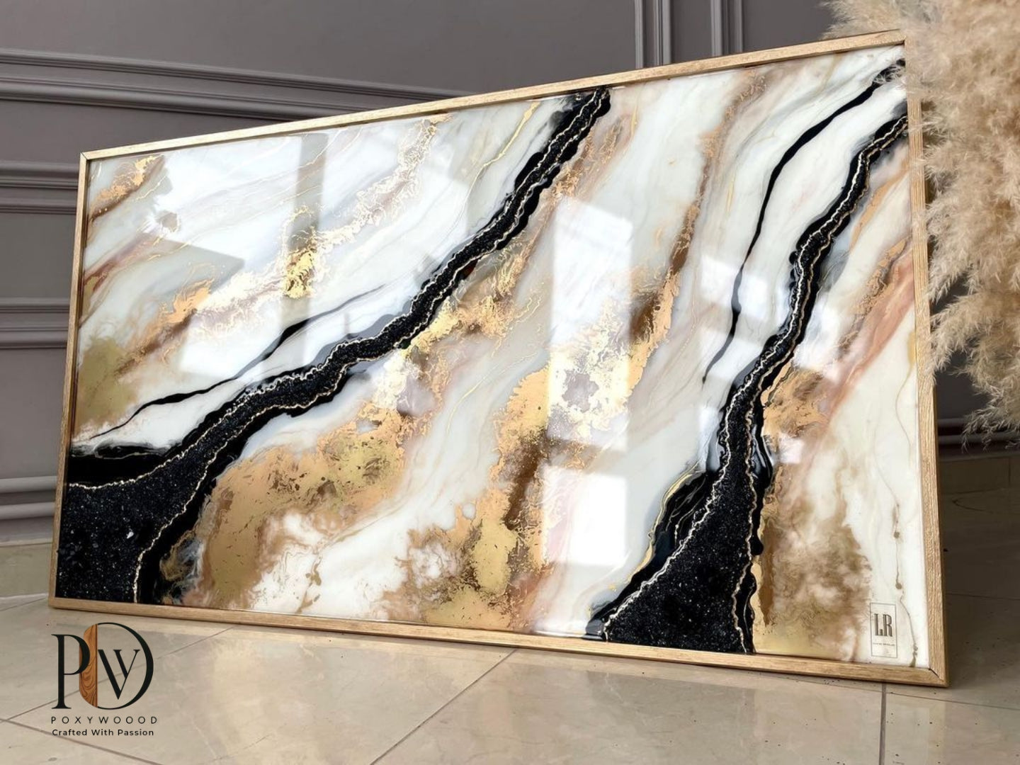 Golden Veins Abstract Canvas