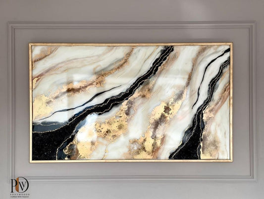 Golden Veins Abstract Canvas