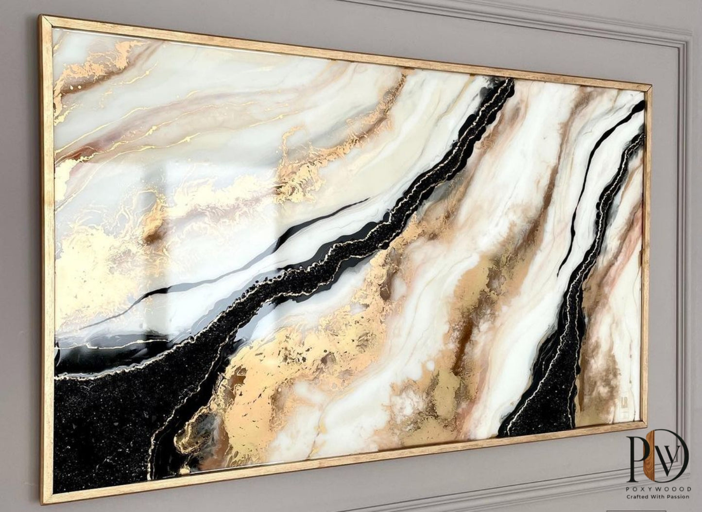 Golden Veins Abstract Canvas