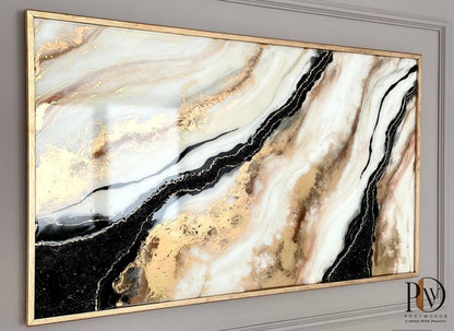 Golden Veins Abstract Canvas