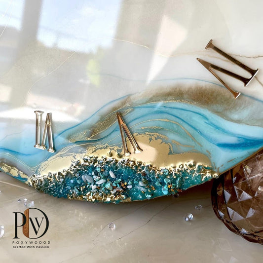 Blue Lagoon Timepiece Luxurious Epoxy Resin Clock