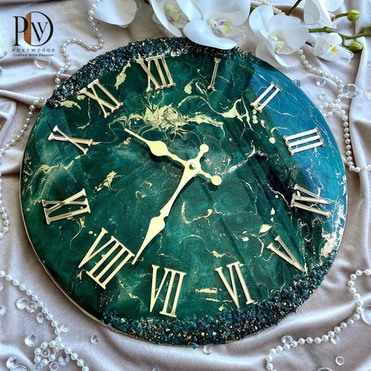 Jungle Green Luxury Resin Wall Clock