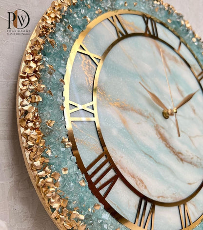 Royal Amethyst Crystal Resin Wall Clock