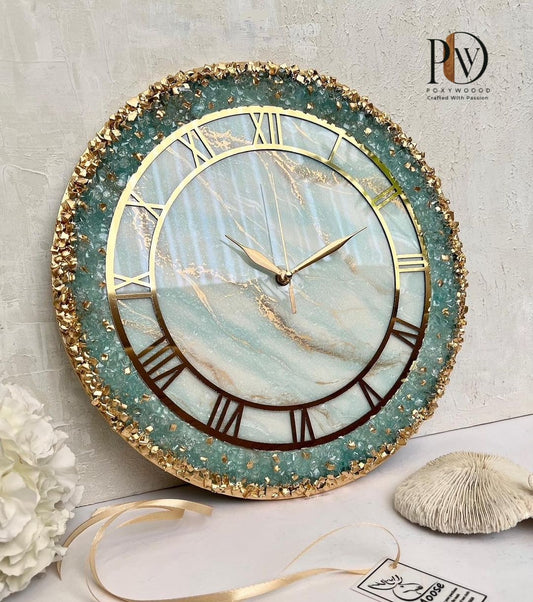 Royal Amethyst Crystal Resin Wall Clock