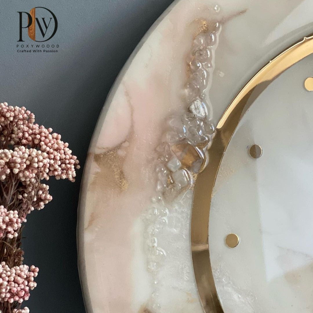 Rose Quartz Luxury Wall Clock – Contemporary Elegant Design