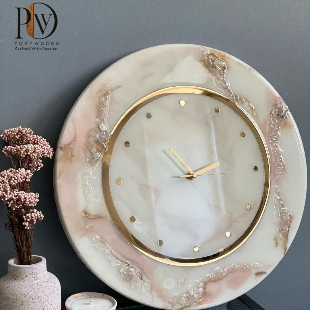 Rose Quartz Luxury Wall Clock – Contemporary Elegant Design