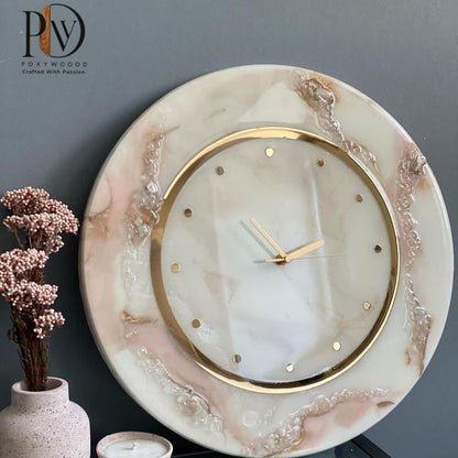 Rose Quartz Luxury Wall Clock – Contemporary Elegant Design
