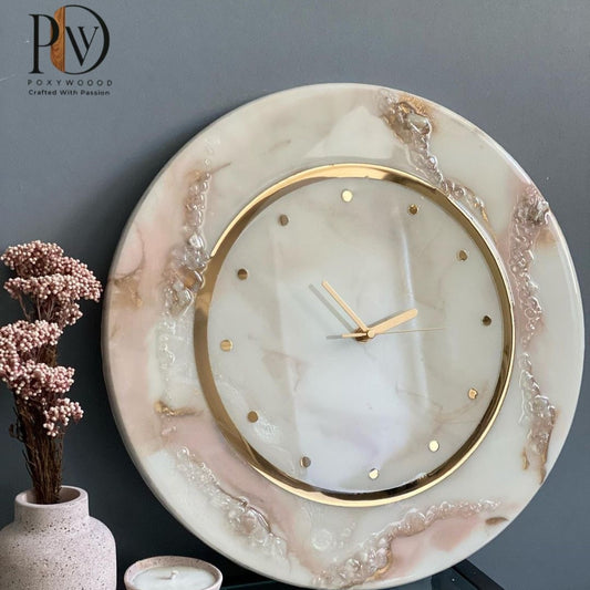 Rose Quartz Luxury Wall Clock – Contemporary Elegant Design
