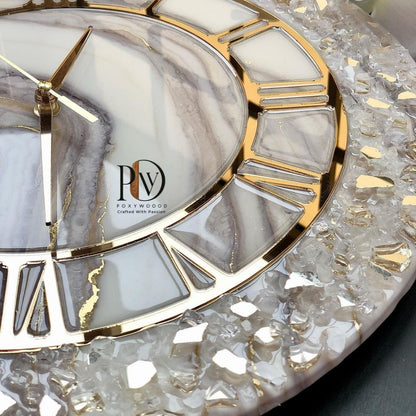 Pearlescent Marble Epoxy Clock