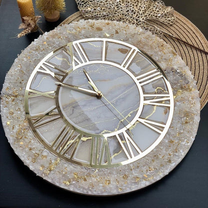Champagne Crystal Wall Clock – Elegant Modern Design